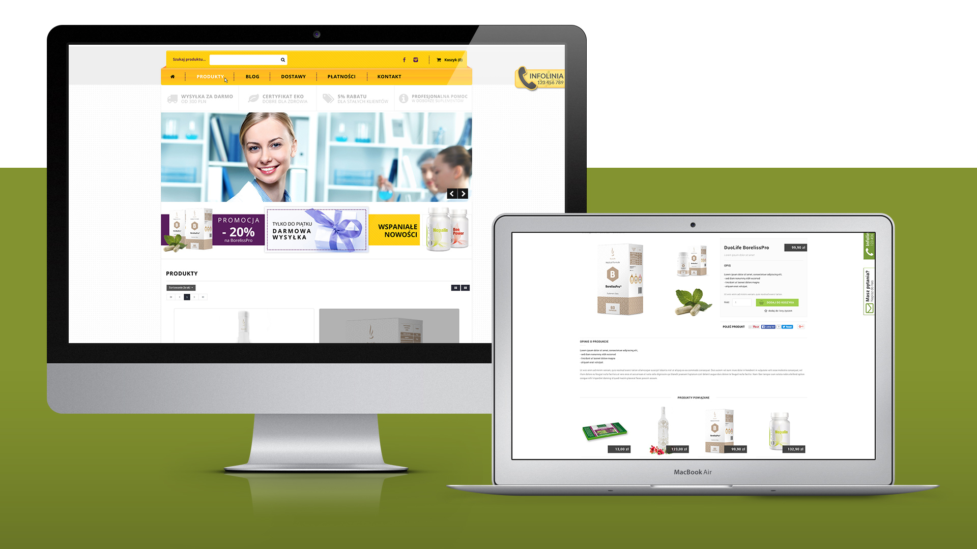 Grafiki sklepów z produktami medycyny alternatywnej