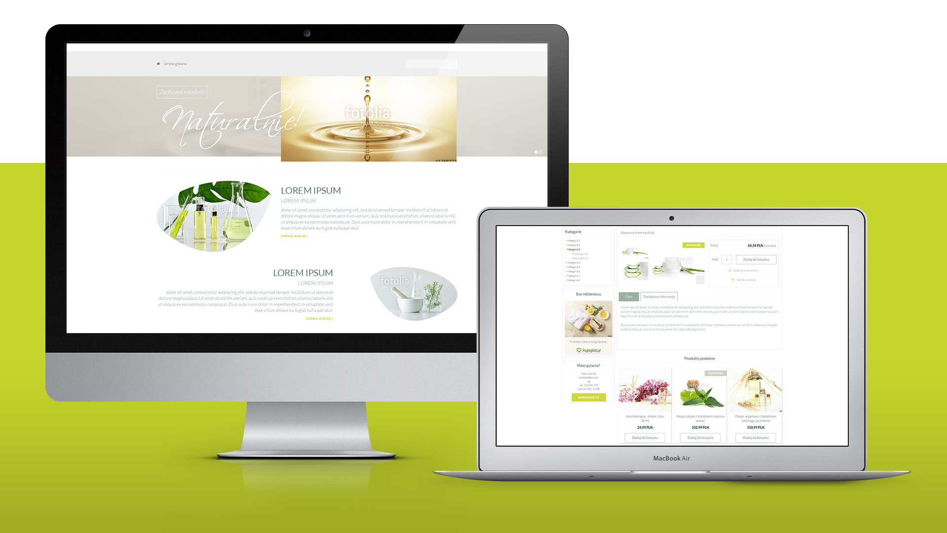 Grafika sklepu naturalnymi kosmetykami