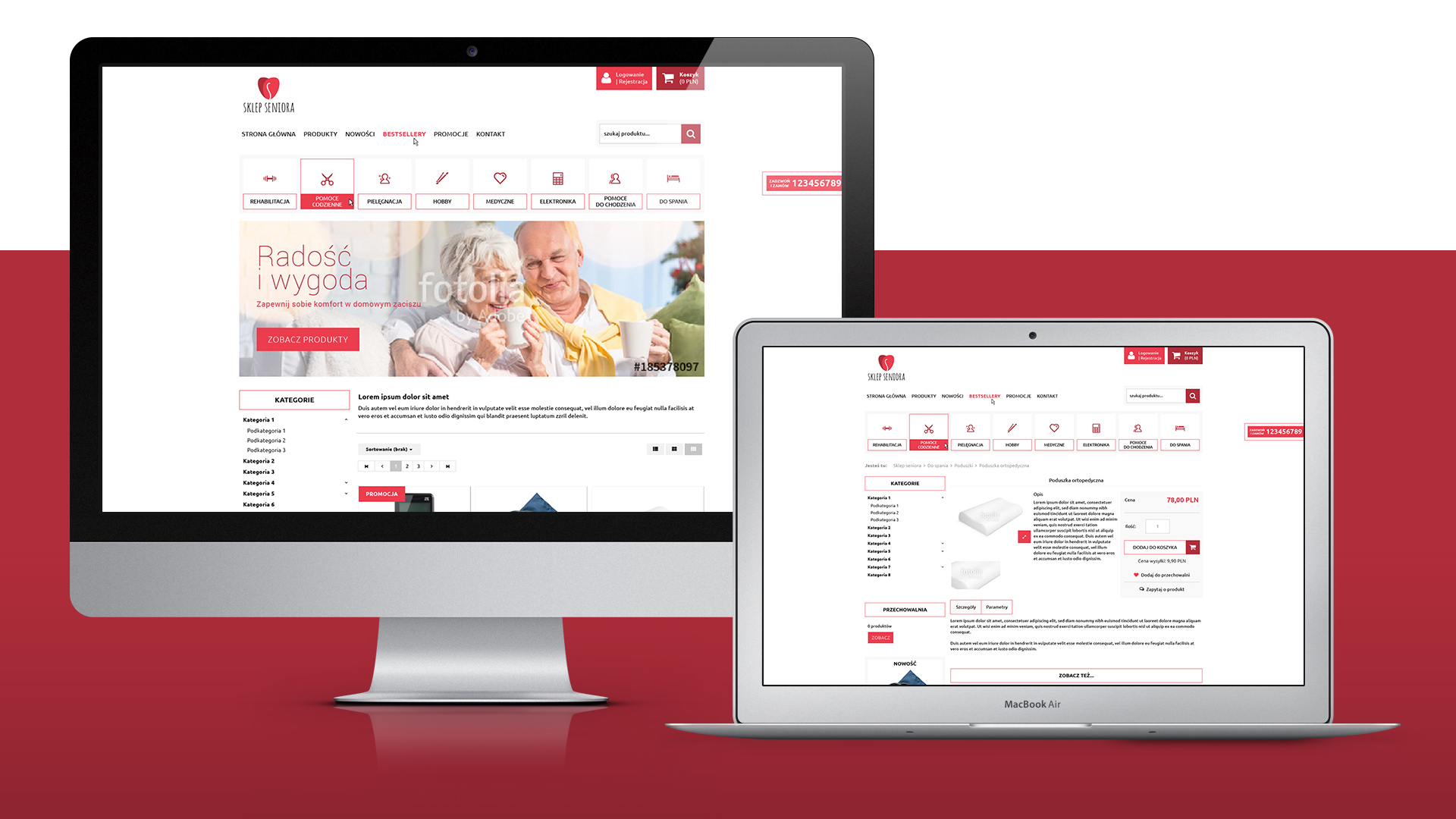 Grafika sklepu z produktami dla seniorów