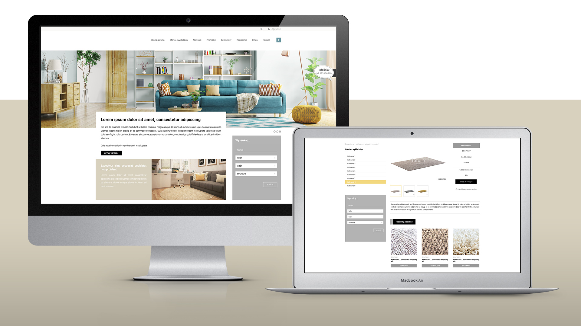 Grafika sklepu z wykładzinami