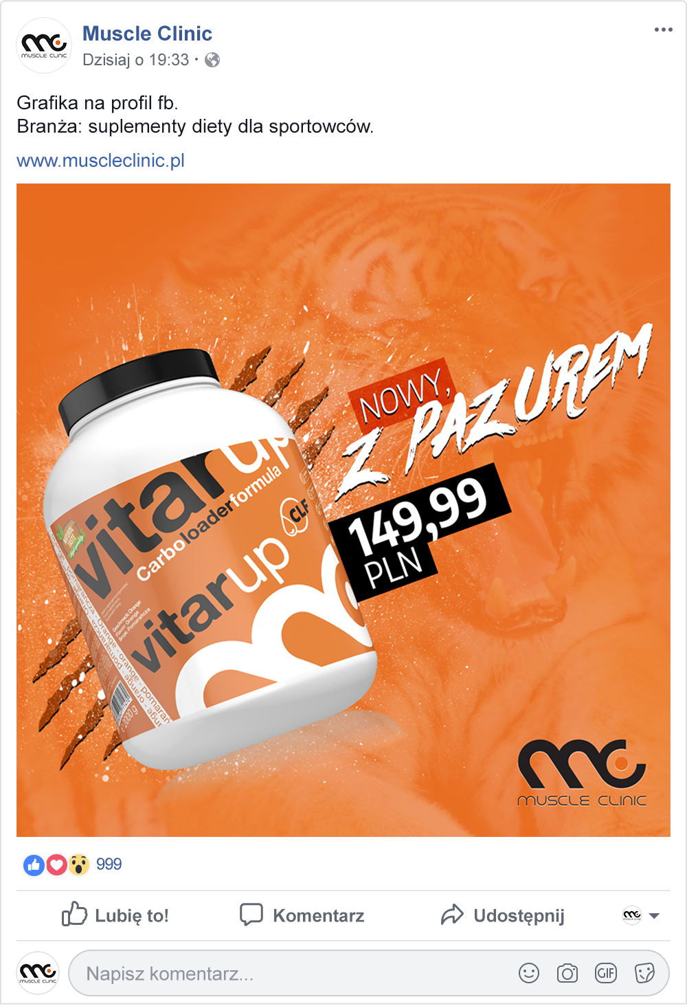 post facebook dla Muscle Clinic - VitarUp
